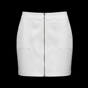 Lafayette 148 White Zip-Front A-Line Skirt Size 12